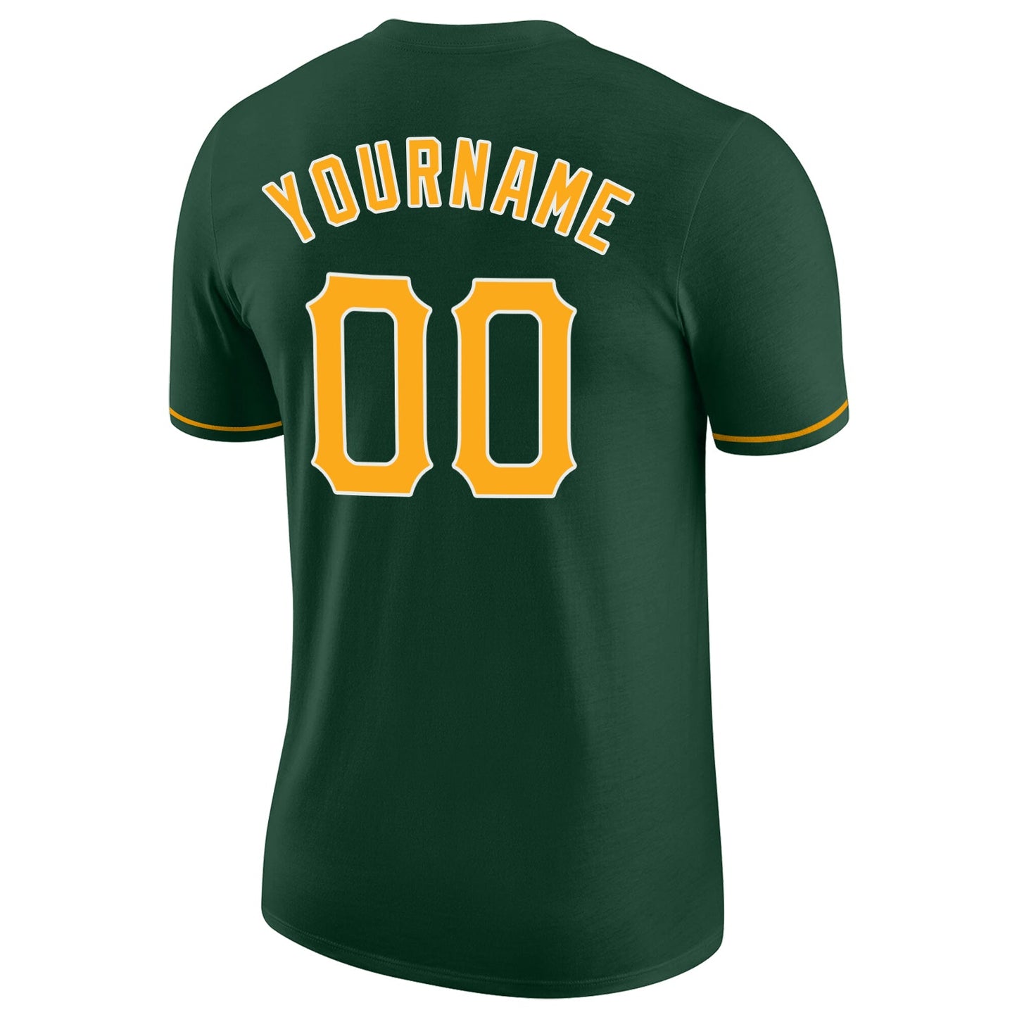 Custom Green Gold-White Performance T-Shirt view 6
