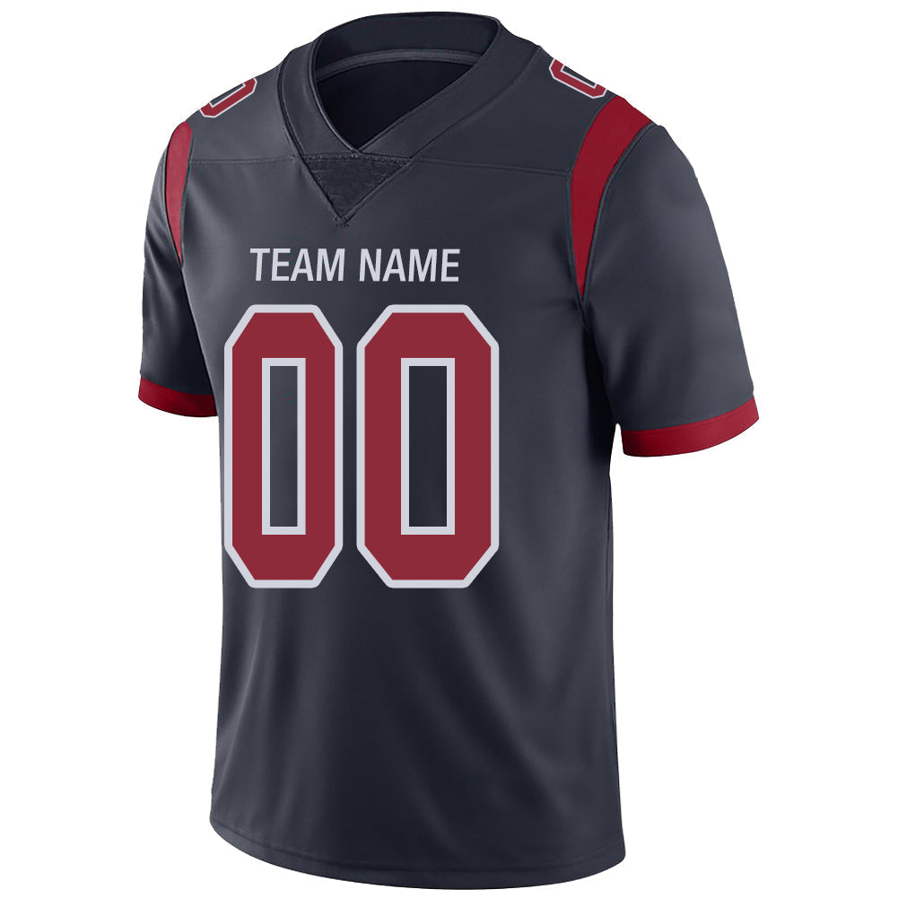 Custom H.Texans Stitched American Football Jerseys Personalize Birthday Gifts Navy Jersey view 4