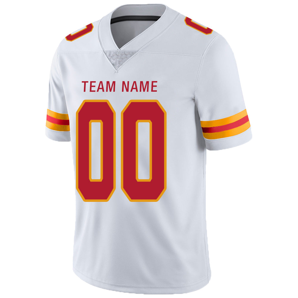 Custom KC.Chiefs Stitched American Football Jerseys Personalize Birthday Gifts White Jersey view 4