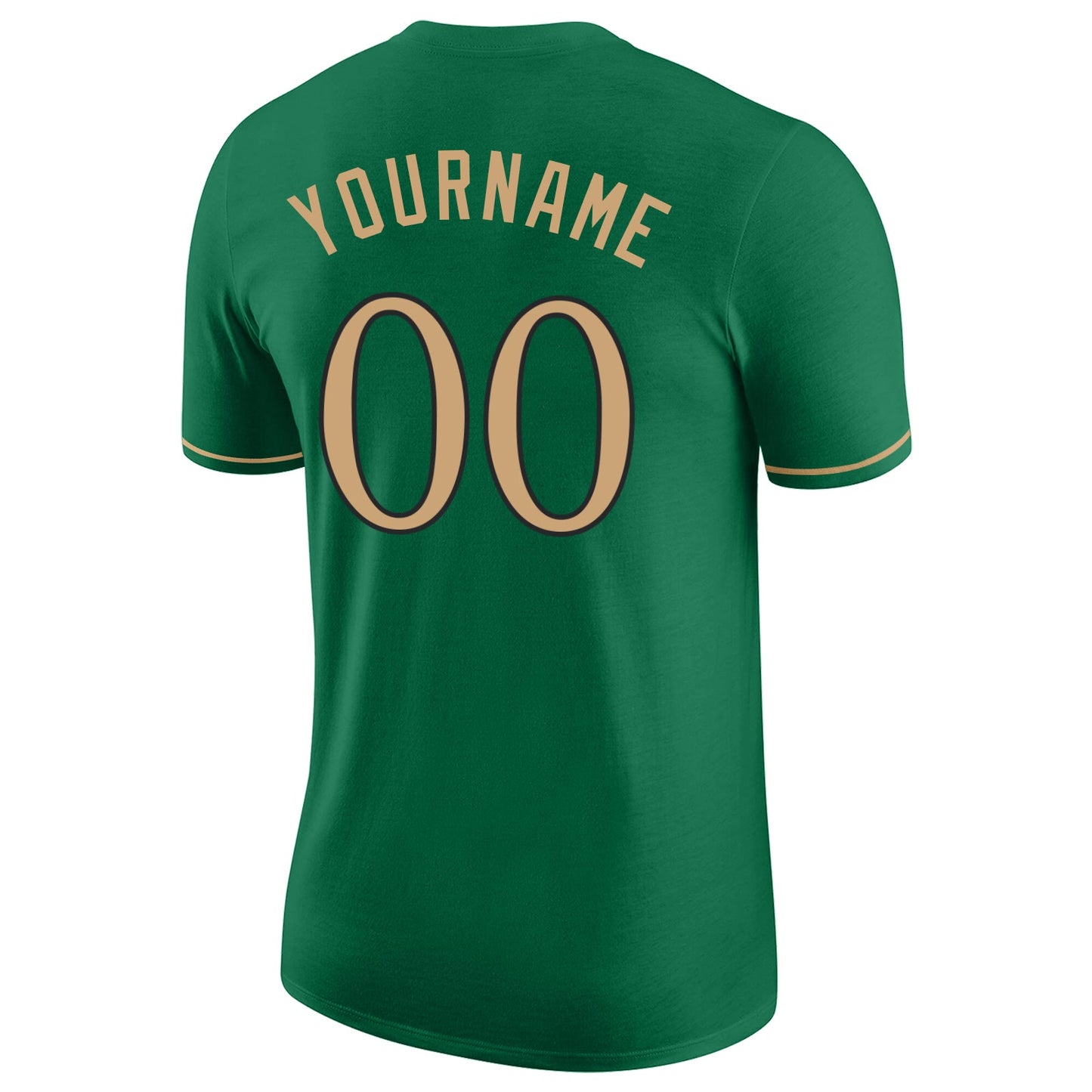 Custom Kelly Green Old Gold-Black Performance T-Shirt view 6