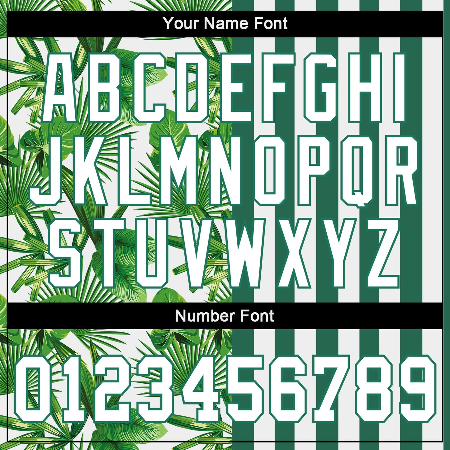 Custom Kelly Green White-Kelly Green 3D Pattern Design Tropical Palm Leaves Authentic Baseball Jersey view 5
