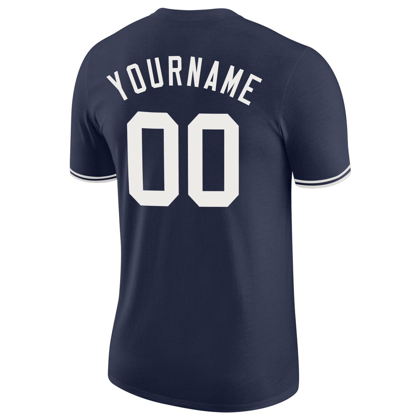 Custom Navy White Performance T-Shirt view 6