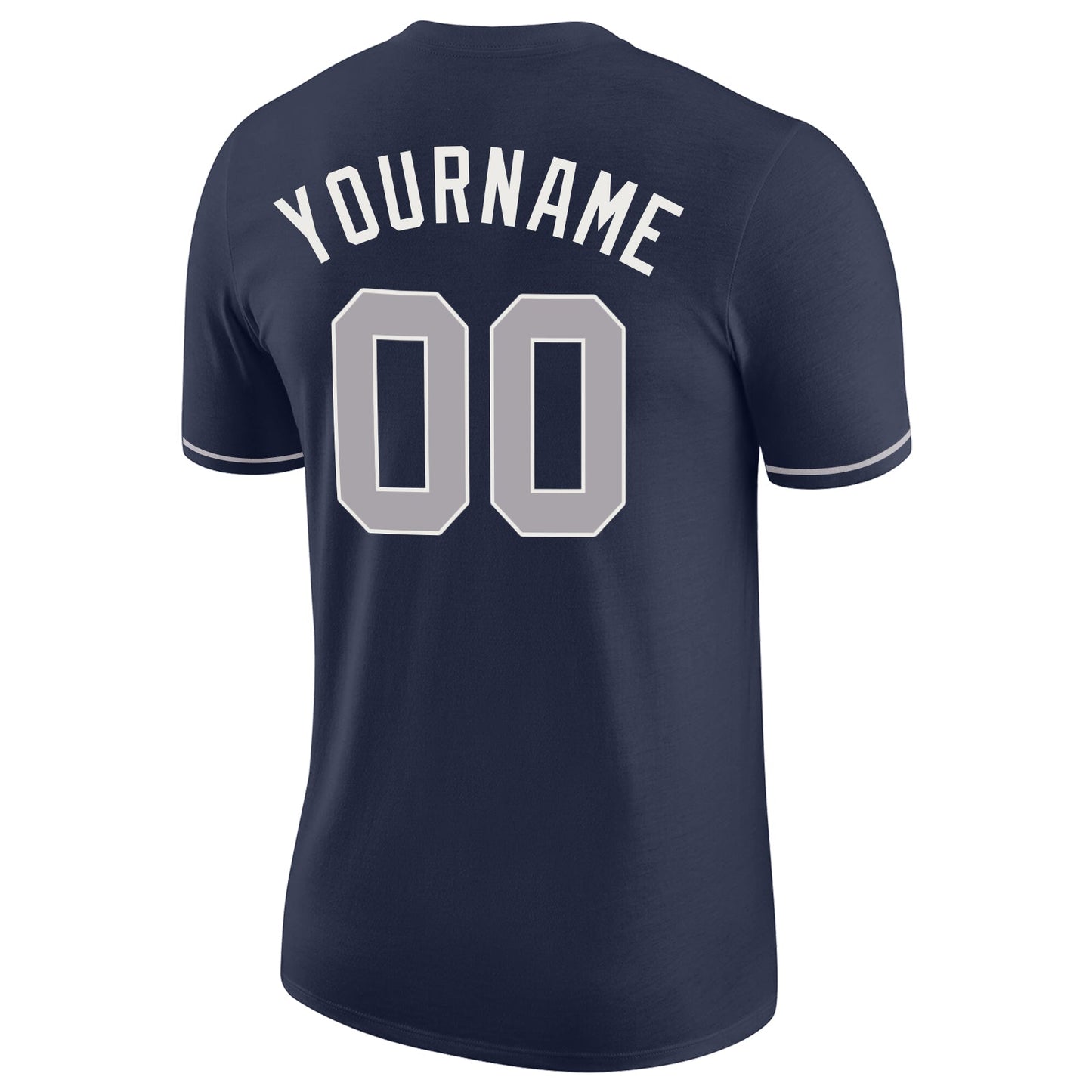 Custom Navy Gray-White Performance T-Shirt view 6