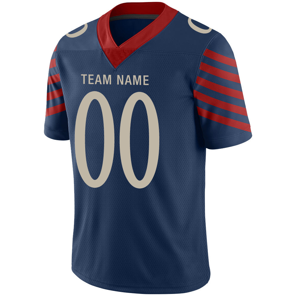 Custom NE.Patriots Stitched American Football Jerseys Personalize Birthday Gifts Navy Jersey view 4