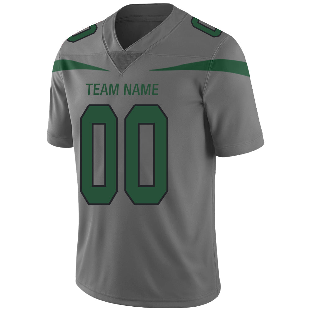 Custom NY.Jets Stitched American Football Jerseys Personalize Birthday Gifts Grey Jersey view 4