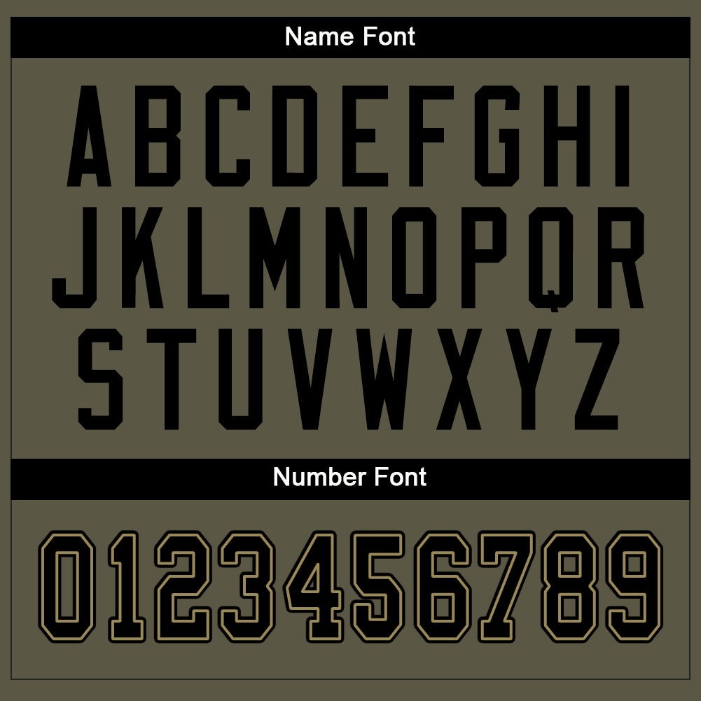 Custom Olive Black-Old Gold Mesh Salute To Service Football Jersey view 4