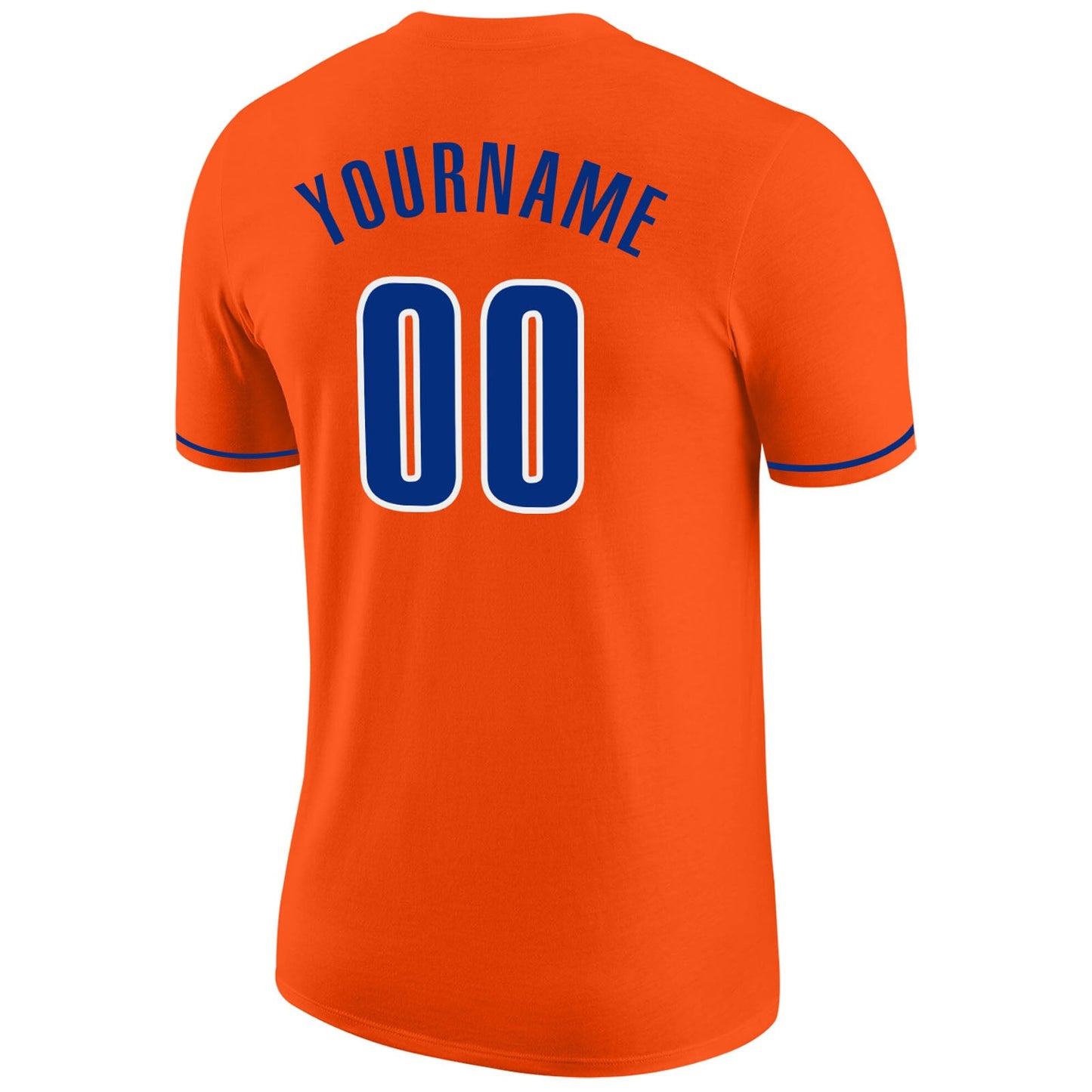 Custom Orange Royal-White Performance T-Shirt view 6