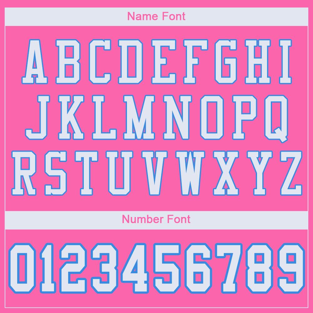 Custom Pink White-Powder Blue Mesh Authentic Football Jersey view 5