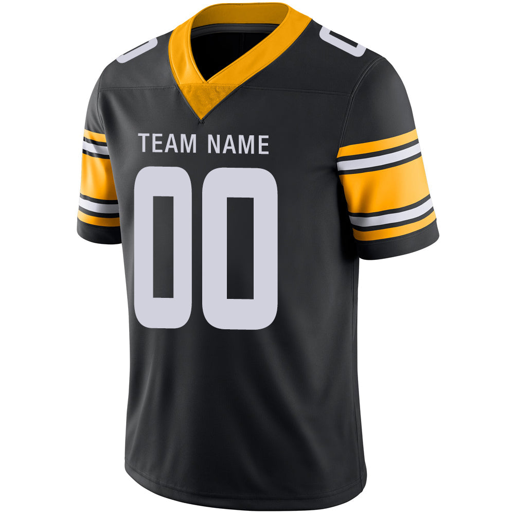 Custom P.Steelers Stitched American Football Jerseys Personalize Birthday Gifts Black Jersey view 4