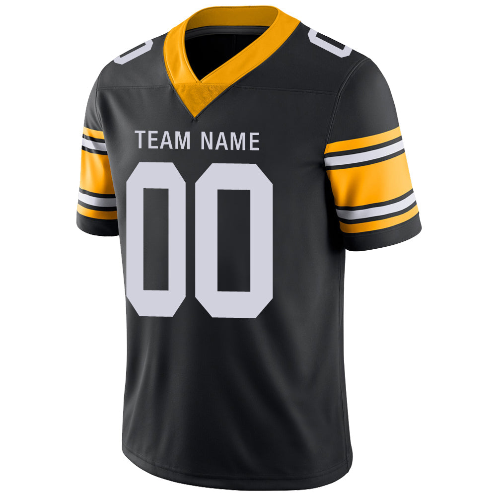 Custom P.Steelers Stitched American Football Jerseys Personalize Birthday Gifts Black Jersey view 4