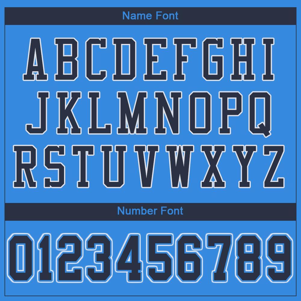 Custom Powder Blue Navy-White Mesh Authentic Football Jersey view 5