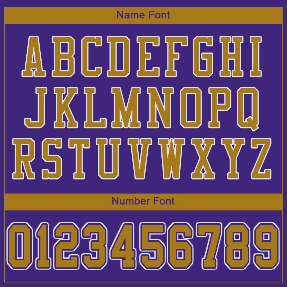 Custom Purple Old Gold-White Mesh Authentic Football Jersey view 5
