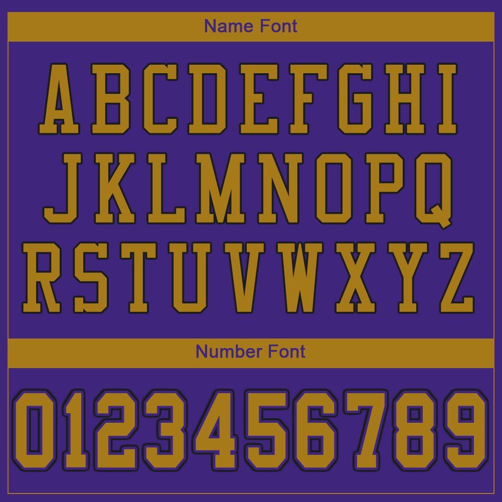 Custom Purple Old Gold-Black Mesh Authentic Football Jersey view 5
