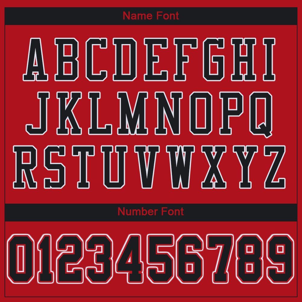 Custom Red Black-White Mesh Authentic Football Jersey view 5