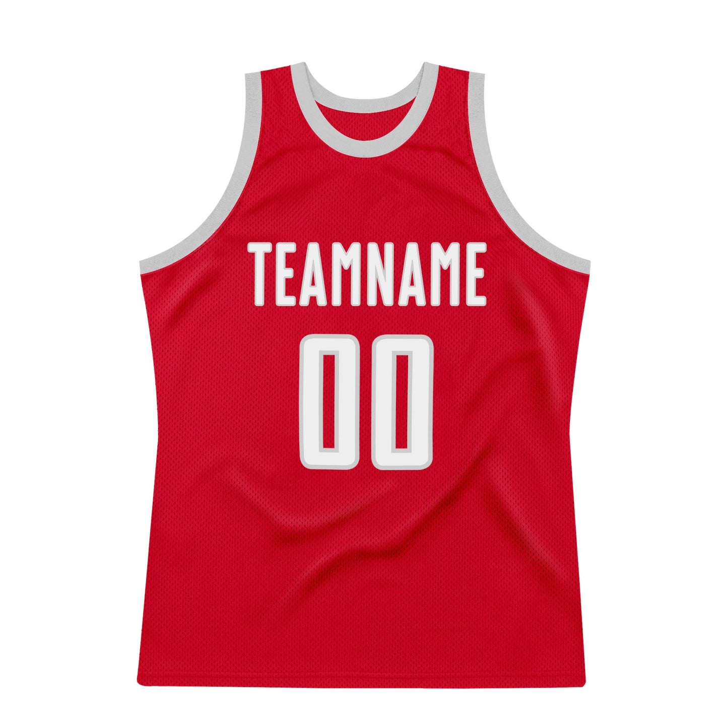 Custom Red White-Gray Authentic Throwback Basketball Jersey view 7