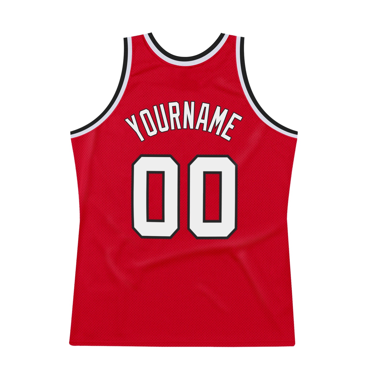 Custom Red White-Black Authentic Throwback Basketball Jersey view 7