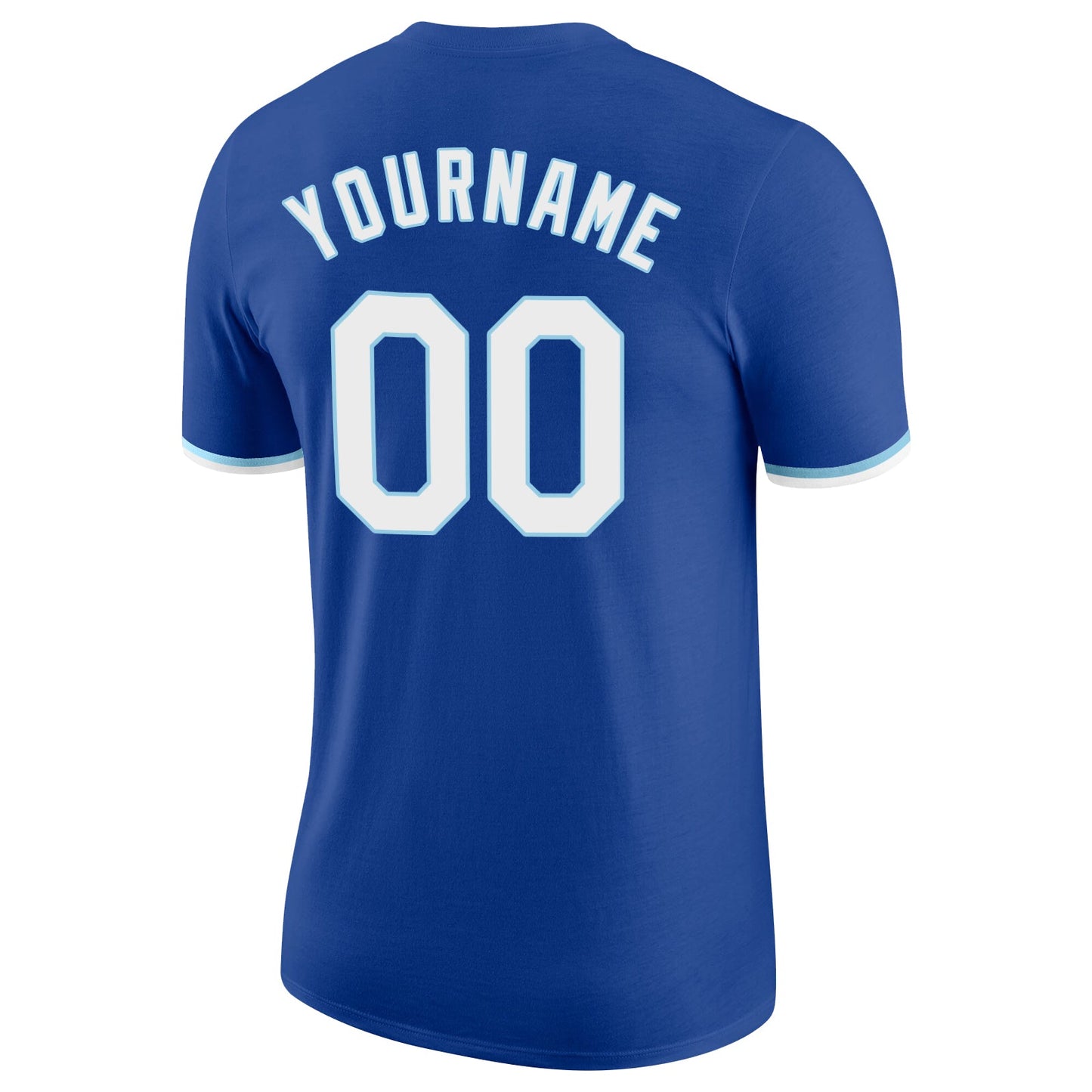 Custom Royal White-Light Blue Performance T-Shirt view 7