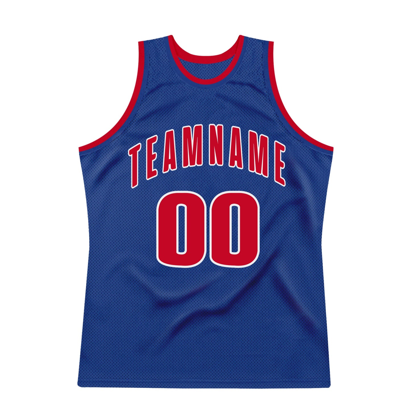 Custom Royal Red-White Authentic Throwback Basketball Jersey view 7