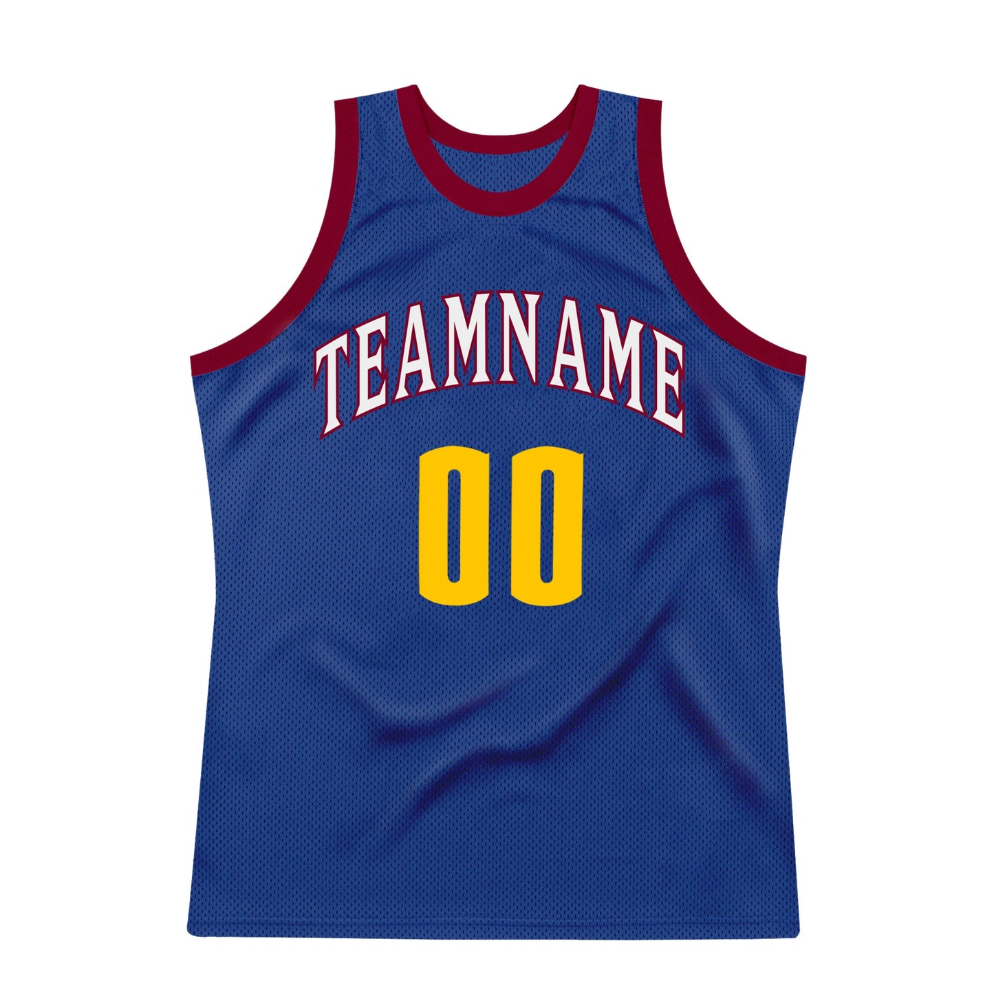 Custom Royal Gold-Maroon Authentic Throwback Basketball Jersey view 7