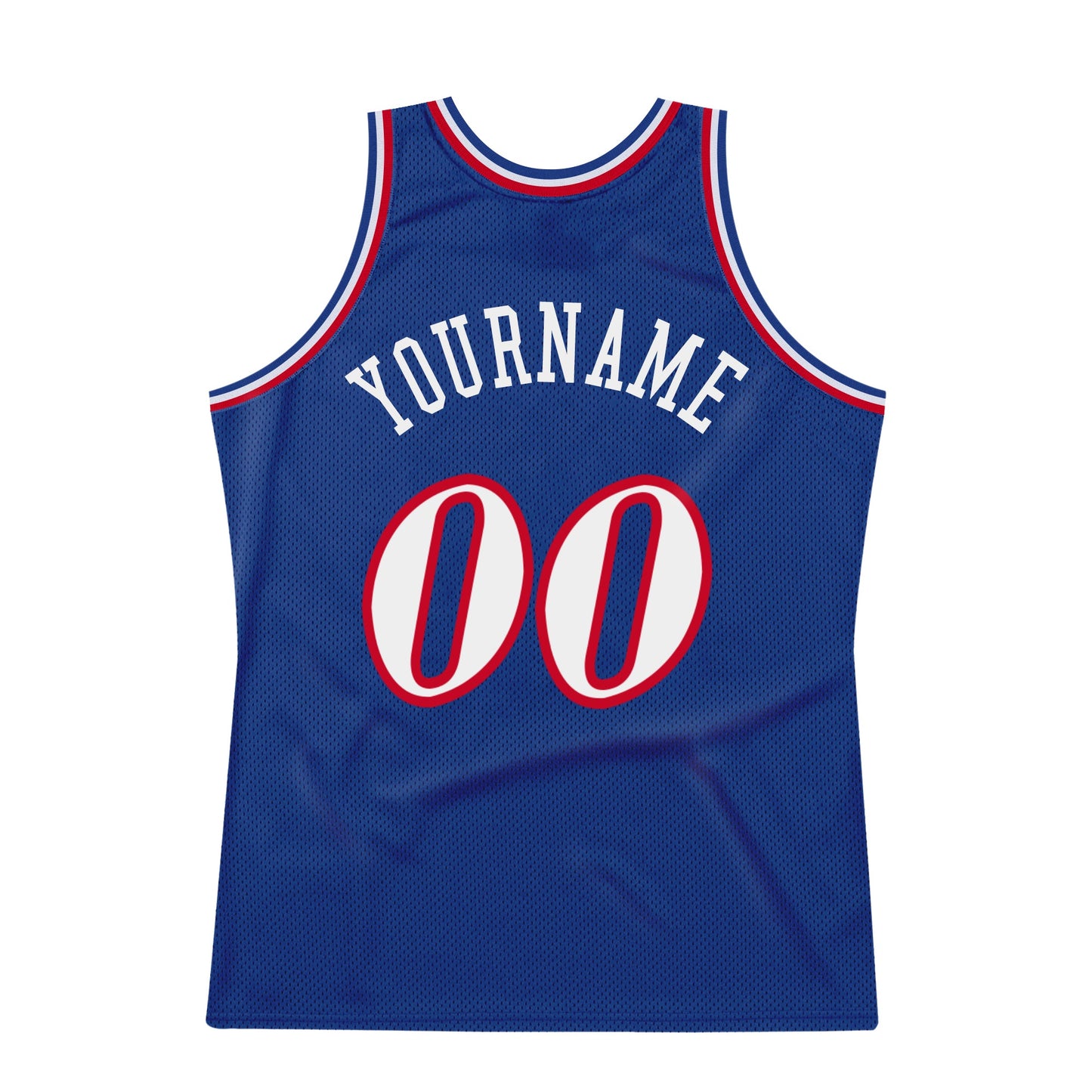 Custom Royal White-Red Authentic Throwback Basketball Jersey view 6