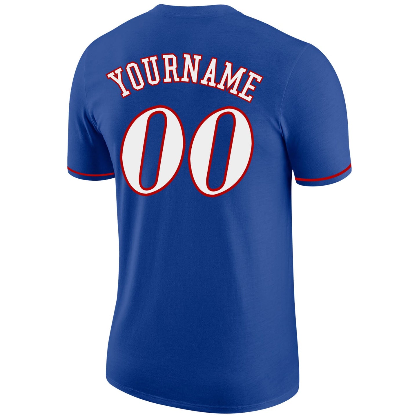 Custom Royal White-Red Performance T-Shirt view 6