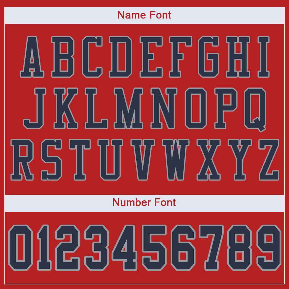 Custom Scarlet Navy-Light Gray Mesh Authentic Football Jersey view 5