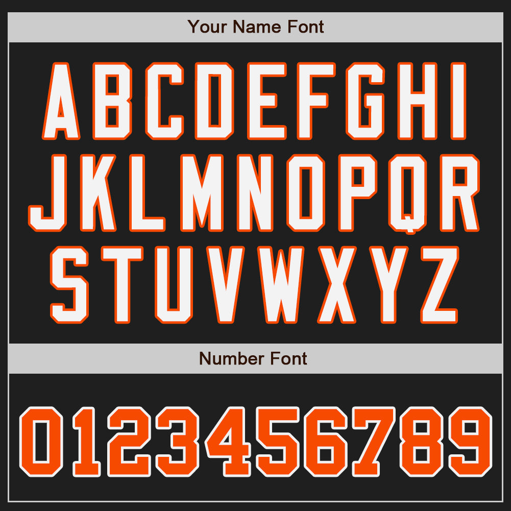 Custom Black Orange-Gray Authentic Split Fashion Baseball Jersey view 5