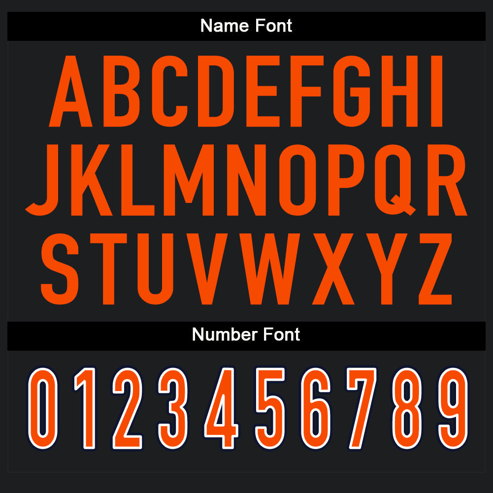 Custom Black Orange-White Split Fashion Football Jersey view 4