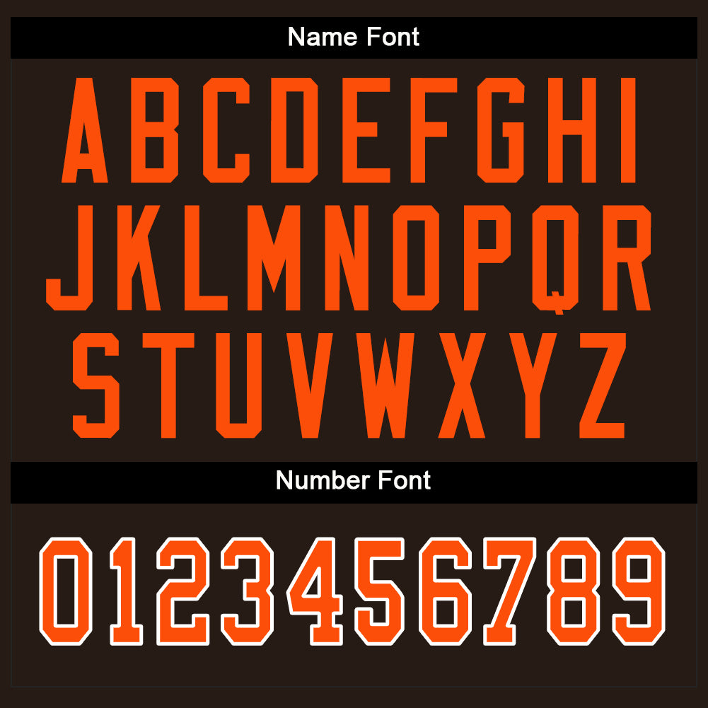 Custom Brown Orange-White Split Fashion Football Jersey view 4