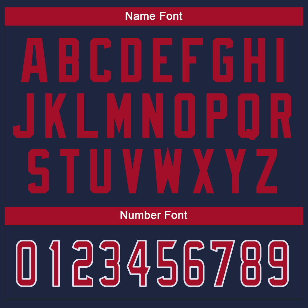 Custom Navy Red-White Split Fashion Football Jersey view 4