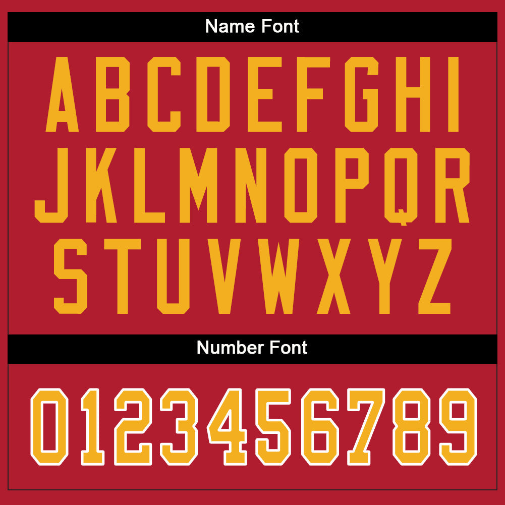 Custom Scarlet Gold-White Split Fashion Football Jersey view 4