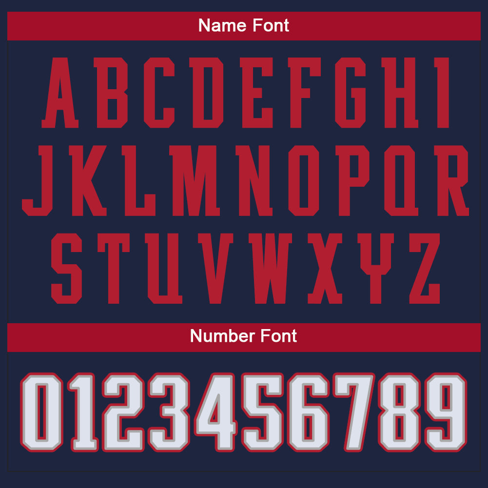Custom Navy White-Scarlet Split Fashion Football Jersey view 4