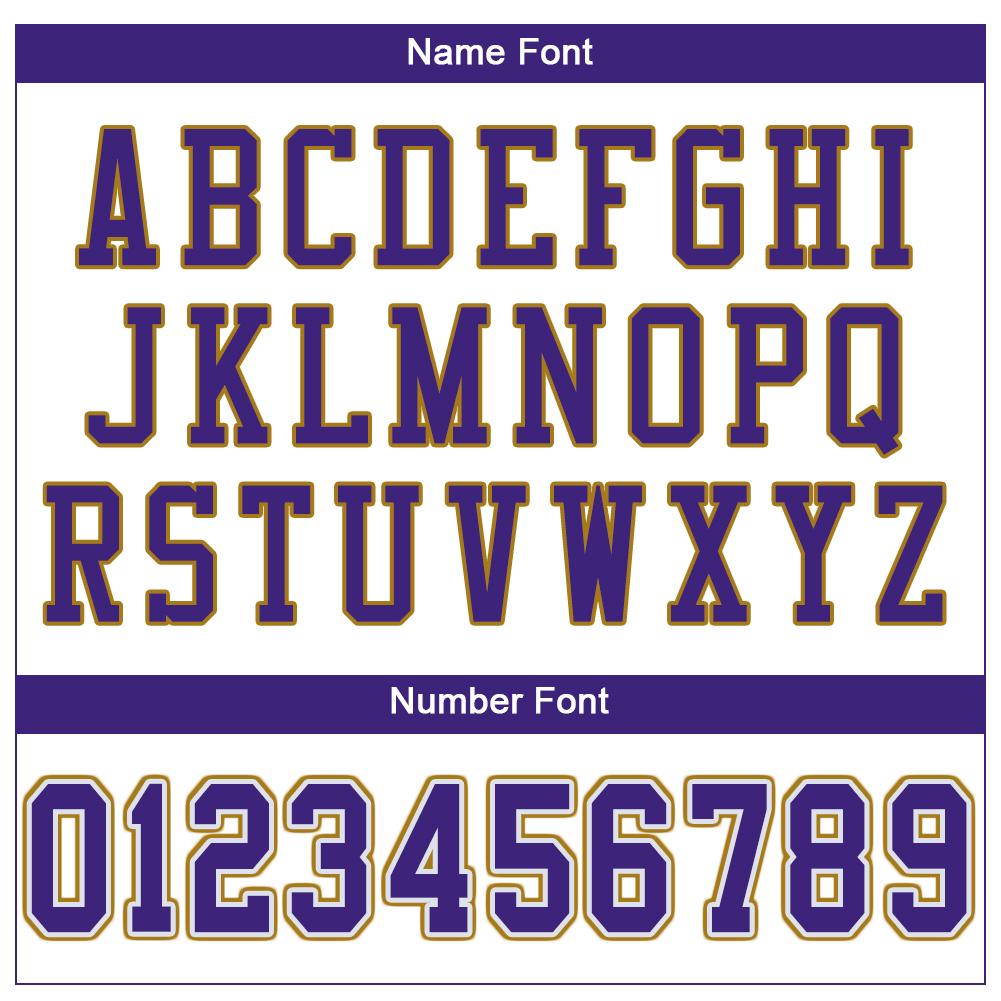 Custom White Purple-Old Gold Mesh Authentic Football Jersey view 5