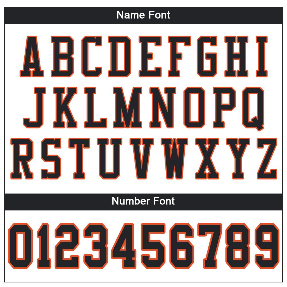 Custom White Black-Orange Mesh Authentic Football Jersey view 5