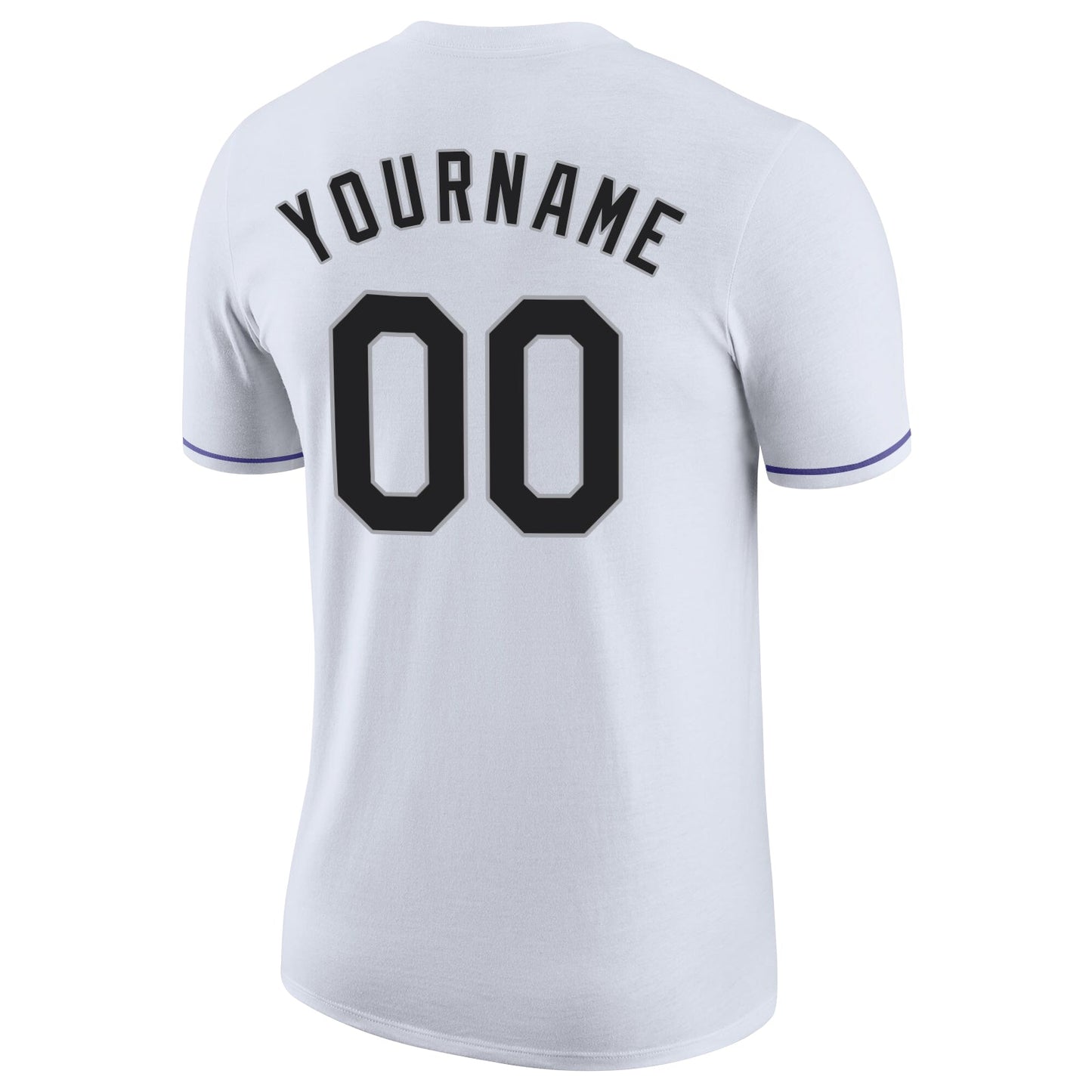 Custom White Black-Gray Performance T-Shirt view 6