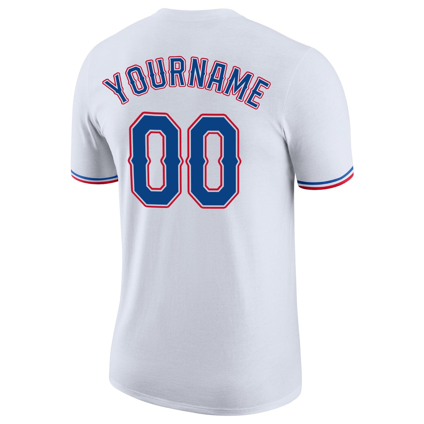 Custom White Royal-Red Performance T-Shirt view 6