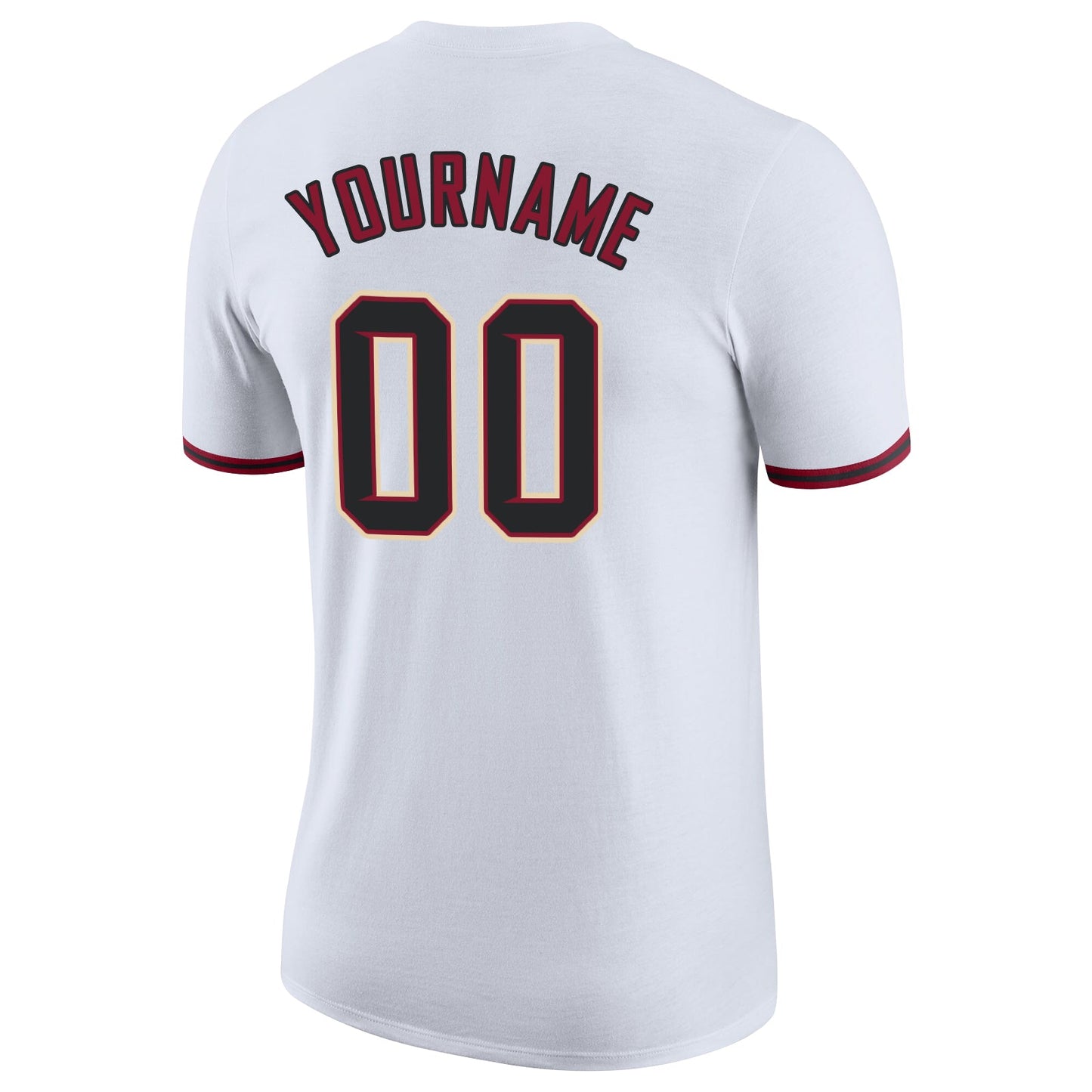 Custom White Black-Crimson Performance T-Shirt view 6