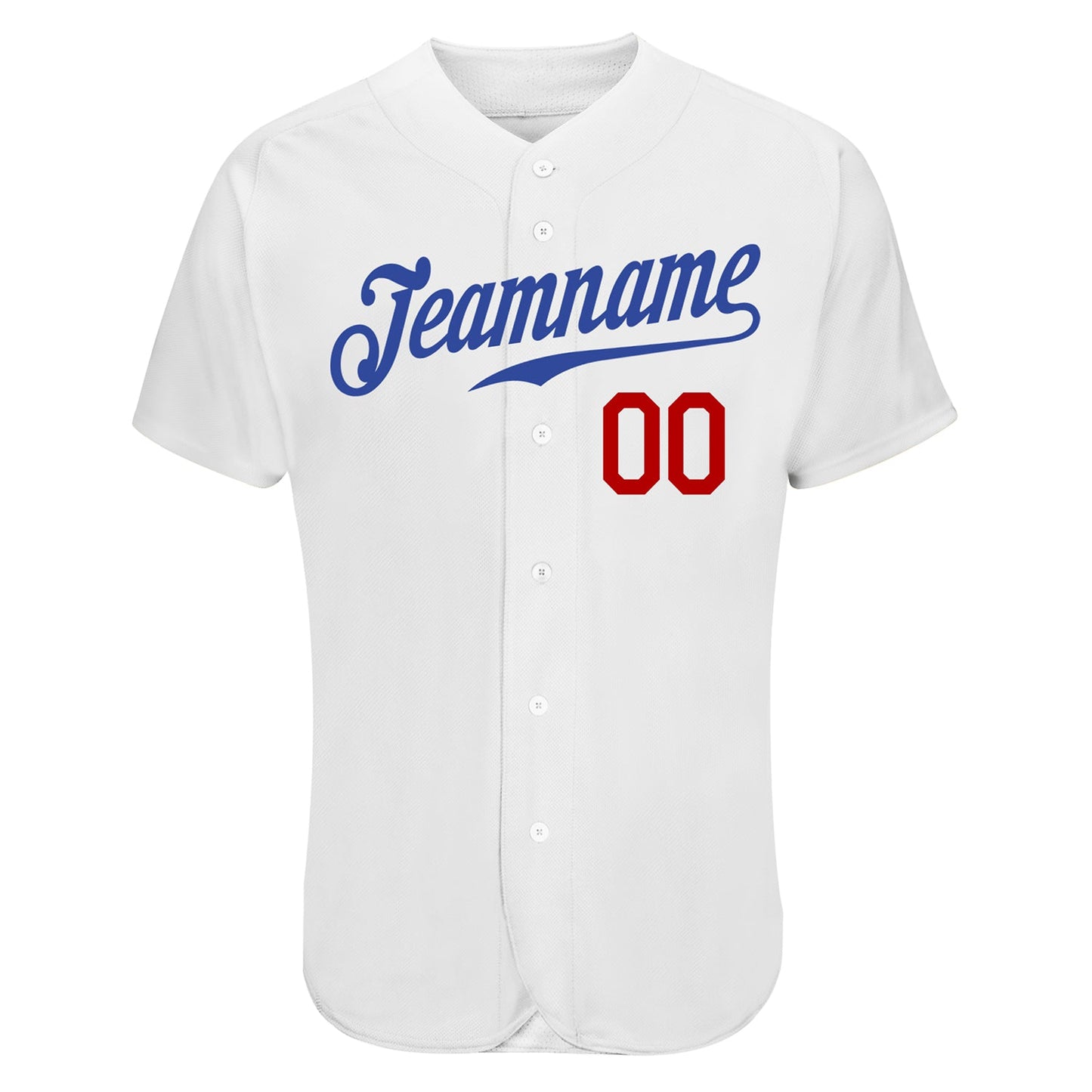 Custom White Royal-Red Authentic Skull Fashion Baseball Jersey view 6