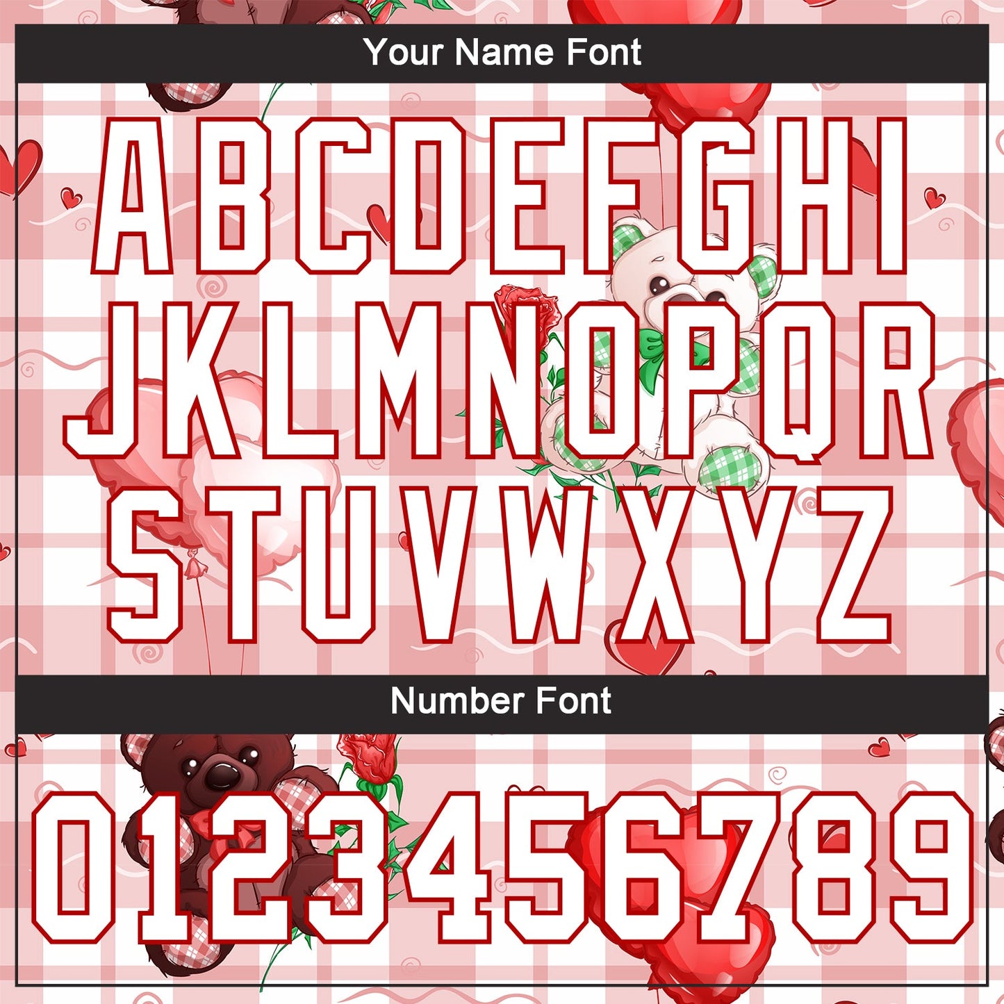 Custom White White-Red 3D Pattern Design Teddy Bears Authentic Baseball Jersey view 5