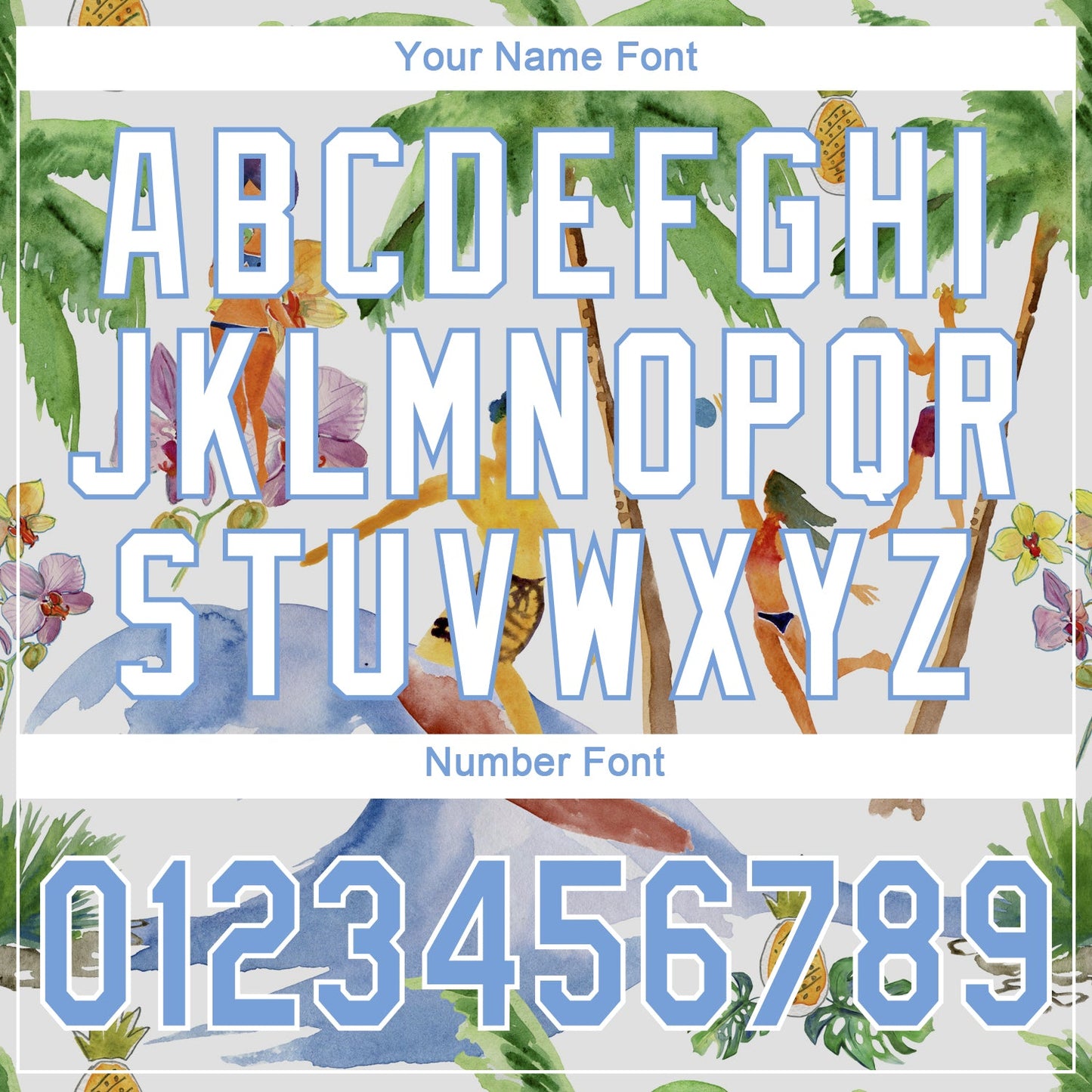 Custom White Light Blue-White 3D Pattern Design Hawaii Palm Trees Authentic Baseball Jersey view 5