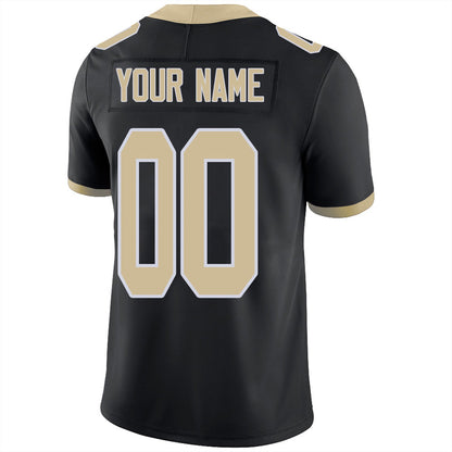 Custom NO.Saints Football Jerseys Team Player or Personalized Design Your Own Name for Men's Women's Youth Jerseys Black view 5