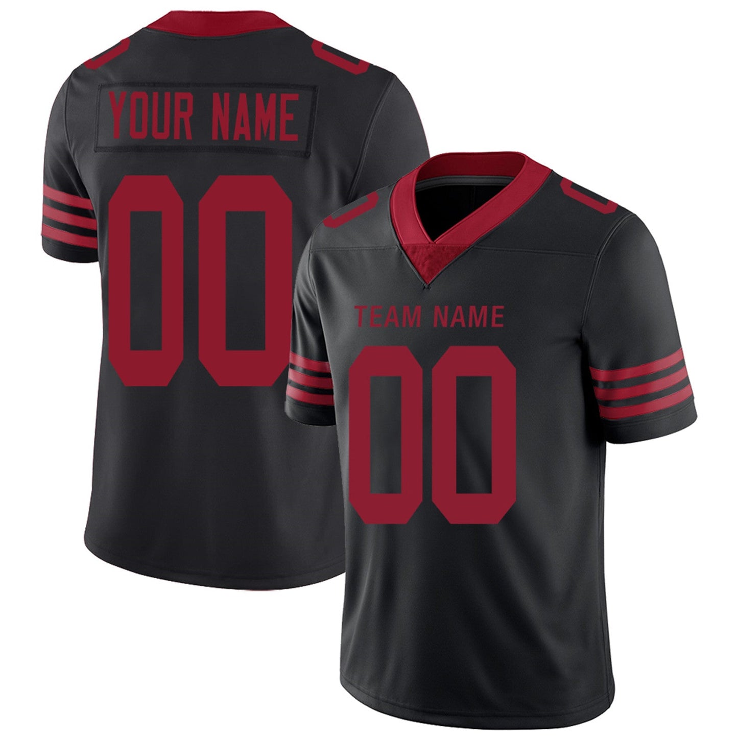 Custom SF.49ers Football Jerseys Team Player or Personalized Design Your Own Name for Men's Women's Youth Jerseys Red view 3