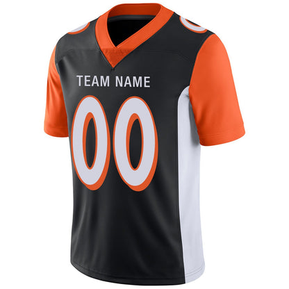 Custom C.Bengals Football Jerseys Team Player or Personalized Design Your Own Name for Men's Women's Youth Jerseys Orange view 5