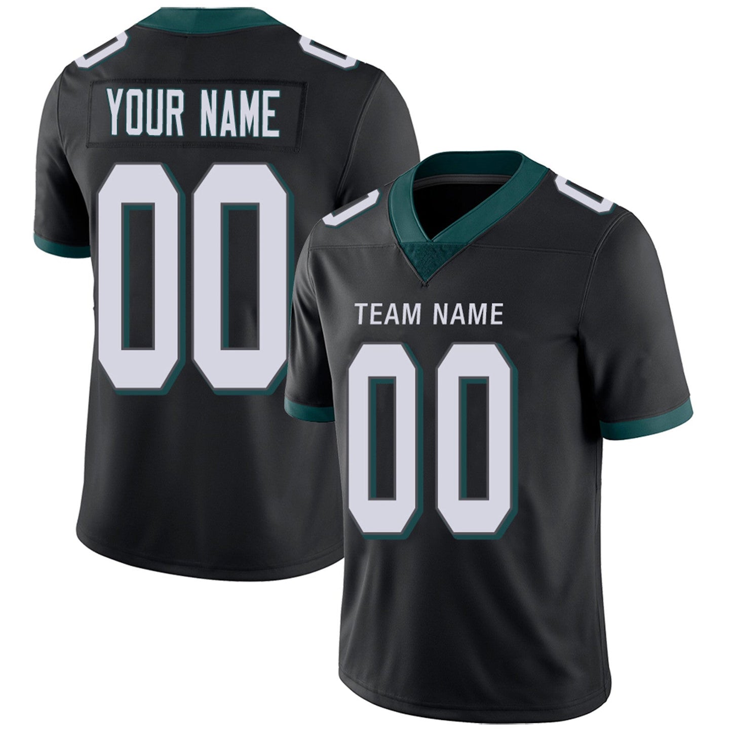Custom P.Eagles Football Jerseys Team Player or Personalized Design Your Own Name for Men's Women's Youth Jerseys Green view 2