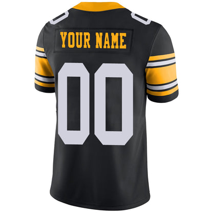 Custom P.Steelers Football Jerseys Team Player or Personalized Design Your Own Name for Men's Women's Youth Jerseys Black view 5