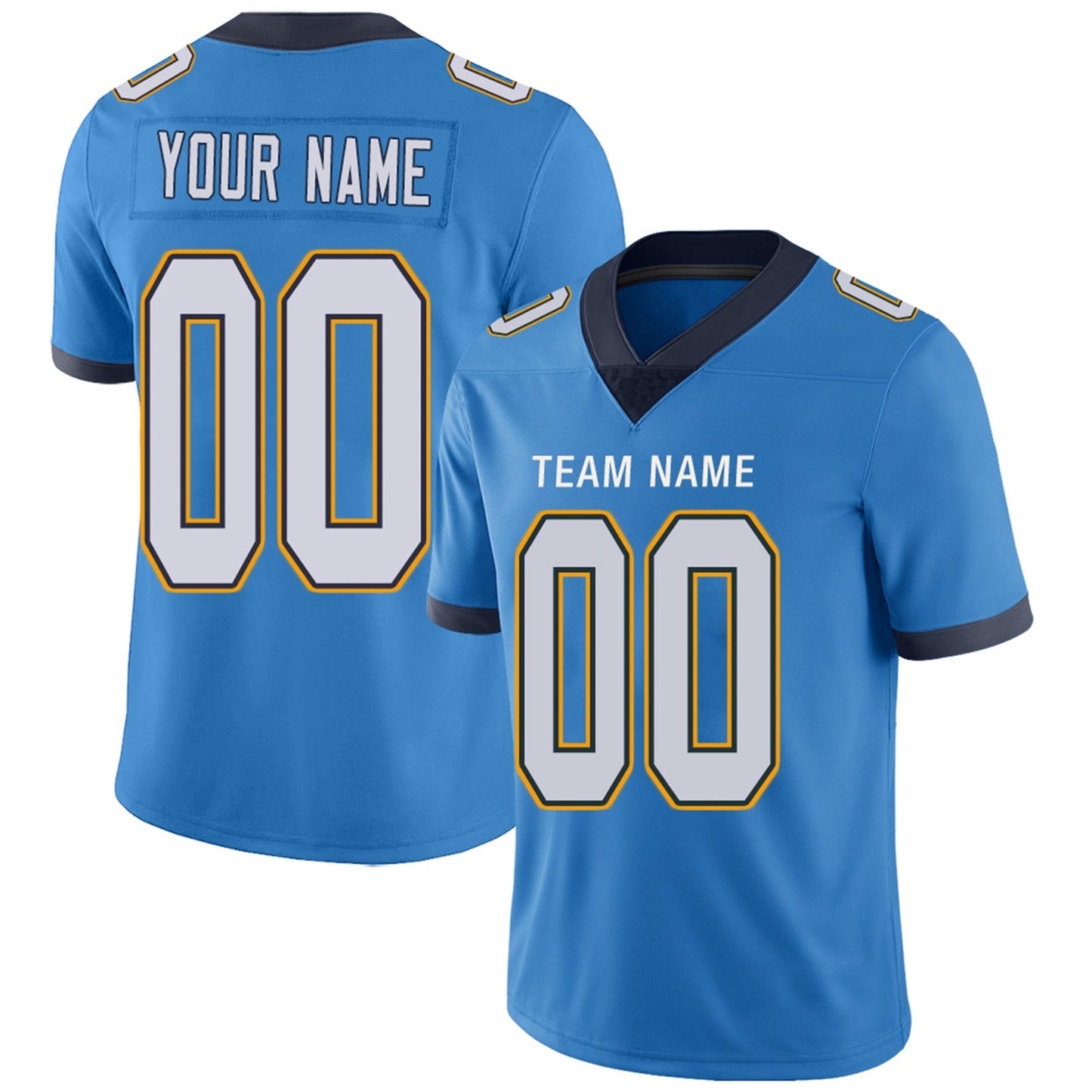 Custom LA.Chargers Football Jerseys Team Player or Personalized Design Your Own Name for Men's Women's Youth Jerseys Navy - Main View
