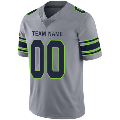 Custom S.Seahawks Football Jerseys Team Player or Personalized Design Your Own Name for Men's Women's Youth Jerseys Navy view 8
