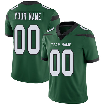 Custom NY.Jets Football Jerseys Team Player or Personalized Design Your Own Name for Men's Women's Youth Jerseys Green - Main View