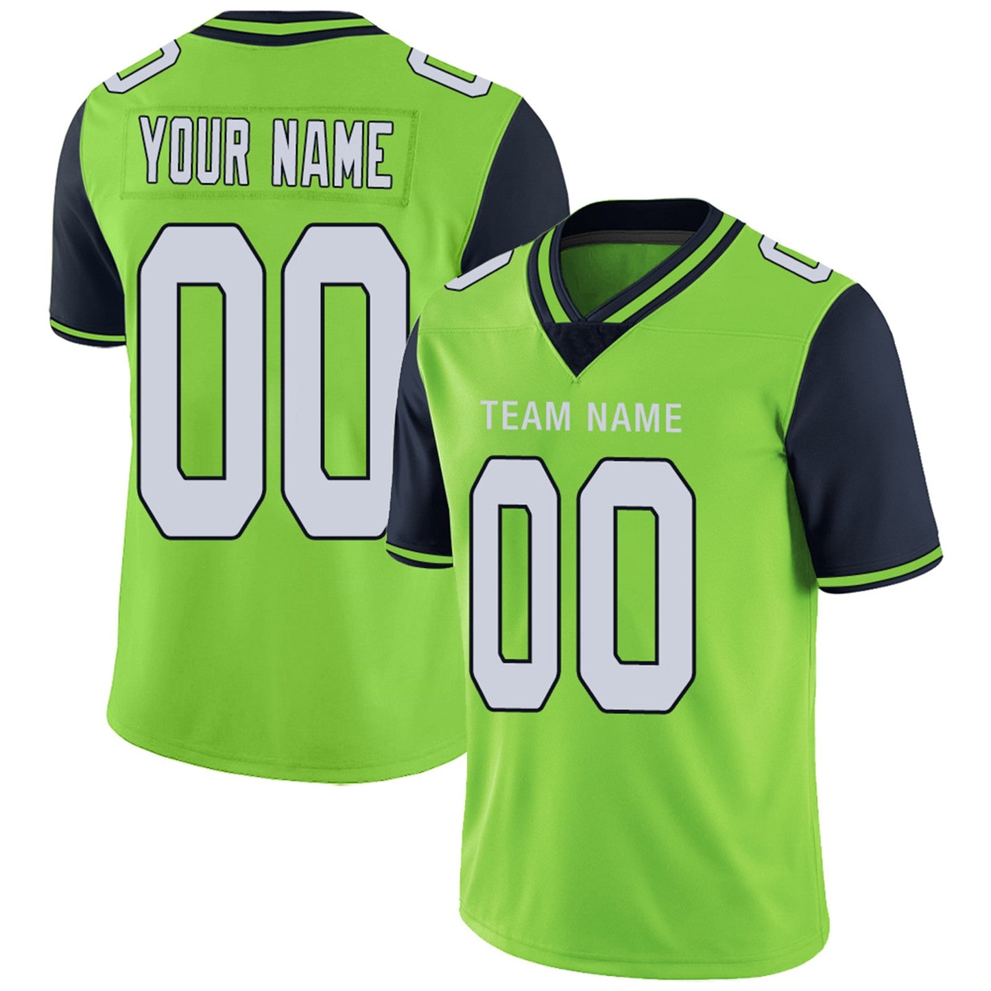 Custom S.Seahawks Football Jerseys Team Player or Personalized Design Your Own Name for Men's Women's Youth Jerseys Navy view 10