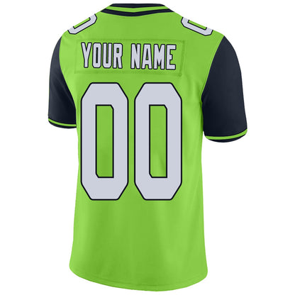 Custom S.Seahawks Football Jerseys Team Player or Personalized Design Your Own Name for Men's Women's Youth Jerseys Navy view 9